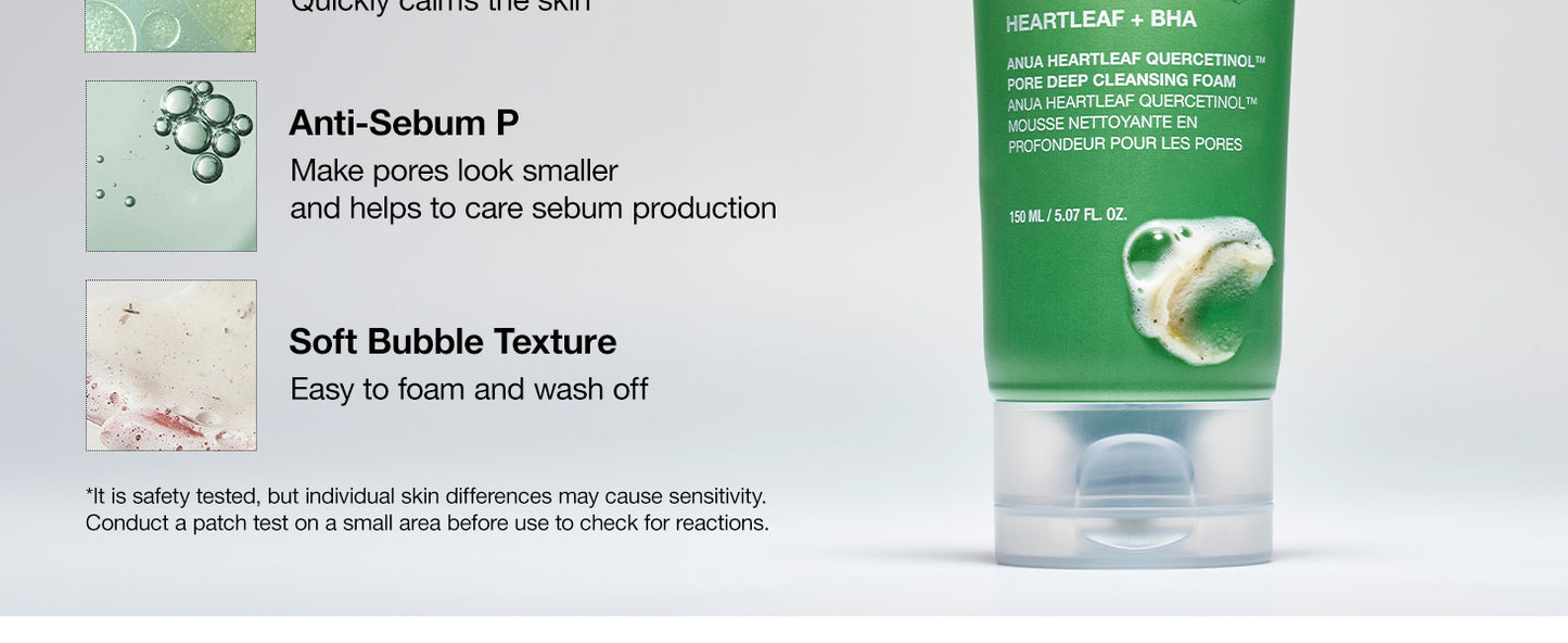 ANUA HEARTLEAF QUERCETINOL PORE DEEP CLEANSING FOAM 150ml